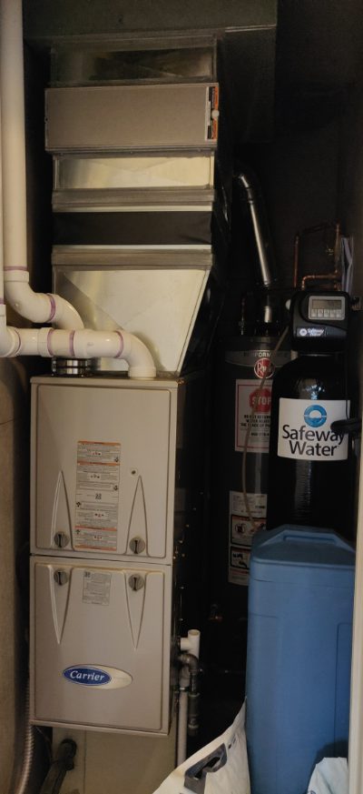 High-efficiency furnace, water heater and water softener